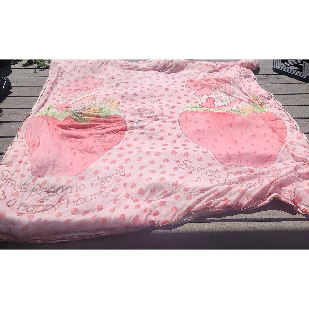 Vintage 1980s Strawberry Shortcake Sleeping Bag Fabric